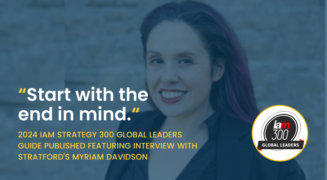 Myriam Davidson with IAM 300 Global Leaders logo with title of article superimposed over the image.